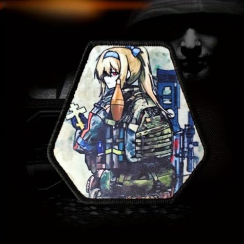 Qeuufieu Patch Klett, Anime Taktischer Patch, Taktische Soldatin Militärische Moral Abzeichen, DIY Kleidung Jacke Hut Rucksack Dekoration Qeuufieu Patch Klett, Anime Taktischer Patch, Taktische Soldatin Militärische Moral Abzeichen, DIY Kleidung Jacke Hut Rucksack Dekoration von Qeuufieu