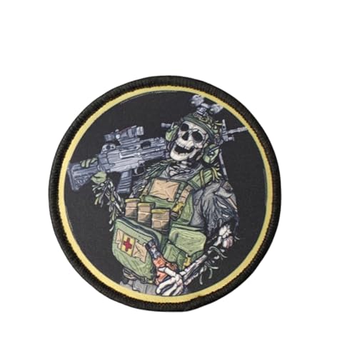 Qeuufieu Patch Klett, Skelettsoldat Taktischer Patch, Militärische Moral Abzeichen, DIY Kleidung Jacke Hut Rucksack Dekoration Qeuufieu Patch Klett, Skelettsoldat Taktischer Patch, Militärische Moral Abzeichen, DIY Kleidung Jacke Hut Rucksack Dekoration von Qeuufieu