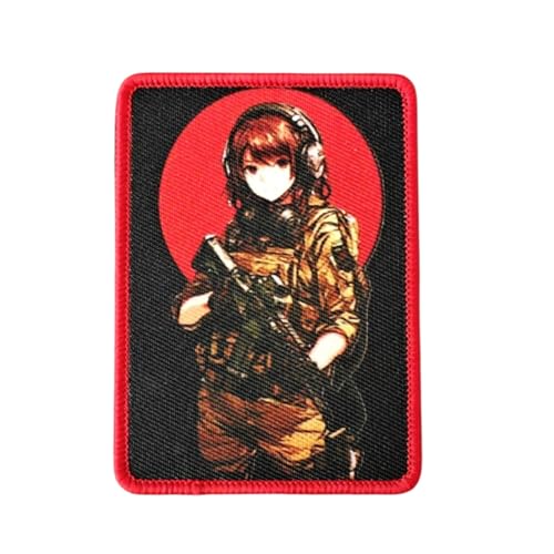 Qeuufieu Patches Klett, Anime Tactical Patch, Taktisches Mädchen Moral Abzeichen, DIY Militär Dekoration, Geeignet für kleidung, Rucksäcke, Hüte von Qeuufieu