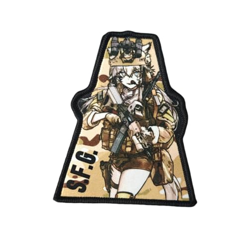 Qeuufieu Patches Klett, Anime Taktischer Patch, Tarnung Taktisches Mädchen Militärisches Moral Abzeichen, DIY kleidung Jacke Uniform Hut Dekoration von Qeuufieu