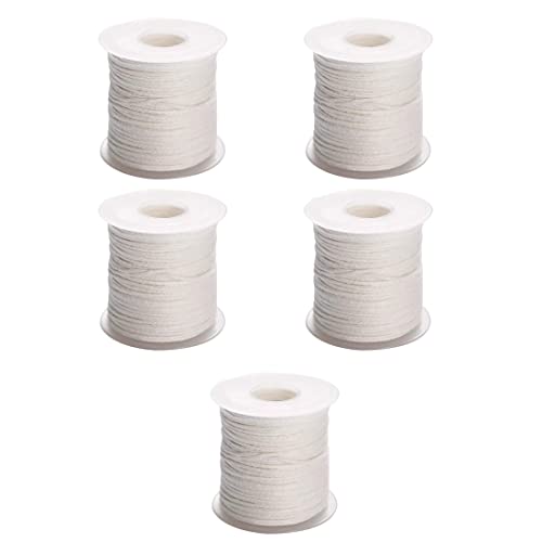 Qezodsx 5 Rollen 200 Fuß/61 Meter WeißEr Kerzendocht, Baumwollkerze, Gewebter Docht für DIY-Kerzenherstellung, Material, Rauchfreier Wachskern Qezodsx 5 Rollen 200 Fuß/61 Meter WeißEr Kerzendocht, Baumwollkerze, Gewebter Docht für DIY-Kerzenherstellung, Material, Rauchfreier Wachskern von Qezodsx