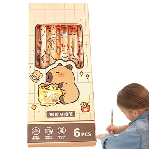 Qfdiwr 12 Stück Tintenroller Radierbar,Radierbarer Tintenroller,Löschbare Gel-tintenstifte, Cartoon-Capybara-Kugelschreiber,Radierbare Gel Tinte Stifte Cartoon Capybara Stifte 0,5 Mm Feine Spitze von Qfdiwr