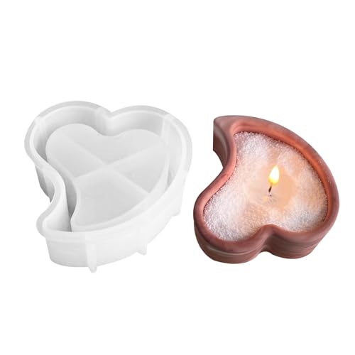 Qfdiwr Formen für Epoxidharz – Kerzenhalter in Form von Liebesherzen, Bastelzubehör zum einfachen Herauslösen für Epoxidharz, Heimdekoration für die von Qfdiwr