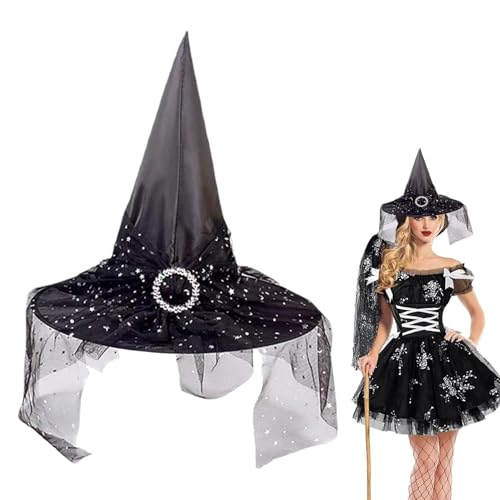 Qfdiwr Hexenhut für Halloween, Hexenhüte aus Spitze für Erwachsene, Zubehör, Partydekoration für drinnen und draußen, Erwachsene, , Garten, Masquerade Qfdiwr Hexenhut für Halloween, Hexenhüte aus Spitze für Erwachsene, Zubehör, Partydekoration für drinnen und draußen, Erwachsene, , Garten, Masquerade von Qfdiwr