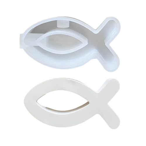 Qfdiwr Kerzenhalter Silikonform, Fisch Kerzenhalter Formen - Fisch Kerzenhalter Formen | Kerzenbasisformen in Fischform | Kunsthandwerk Epoxidharz Formen, Gipsformen für die von Qfdiwr