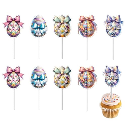 Qfdiwr Osterei-Cupcake-Topper, -Tassen-Kuchen-Topper | Bunte Eier Punkte mit niedlichem in 10 Stilen | Day-Party Cupcake-Topper für -Thema Qfdiwr Osterei-Cupcake-Topper, -Tassen-Kuchen-Topper | Bunte Eier Punkte mit niedlichem in 10 Stilen | Day-Party Cupcake-Topper für -Thema von Qfdiwr
