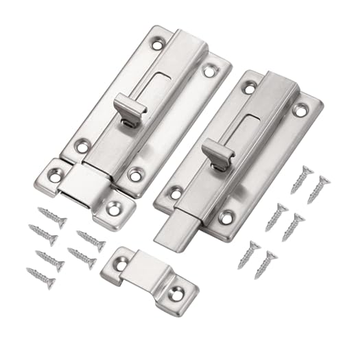 Qfdiwr Sicherheitstürbolzen, Schiebetürschloss - Manuelles Schloss für Schiebetür | Edelstahl Manueller Riegel für Zwinger, Dachboden, Schlafzimmer Qfdiwr Sicherheitstürbolzen, Schiebetürschloss - Manuelles Schloss für Schiebetür | Edelstahl Manueller Riegel für Zwinger, Dachboden, Schlafzimmer von Qfdiwr