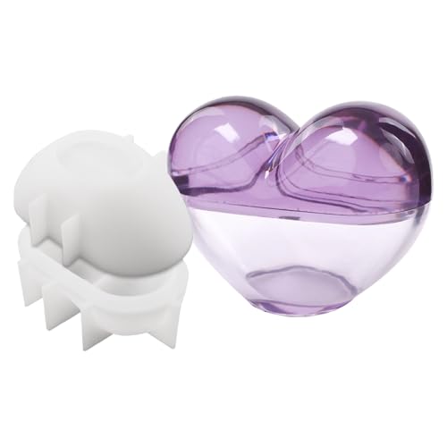 Qfdiwr Silicone Storage Box Form | Schmuckbox Epoxidharz Formen | Wiederverwendbare Herz Guss Schmuckkasten Form Für Kreativton Behälter Deko Heimdekoration Basteln,Kerzenhalter Behälter von Qfdiwr