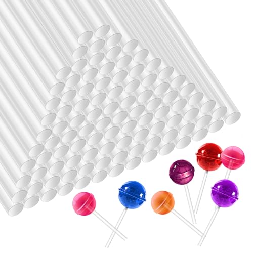 100 Stück 15,2 cm Acryl-Lutscherstäbchen, 3 mm Durchmesser, Acrylstäbe, transparent, Cake-Pops, wiederverwendbar, Süßigkeiten-Rührstab, langer Kunststoffstreifen für Bastelarbeiten, Dekorationen 100 Stück 15,2 cm Acryl-Lutscherstäbchen, 3 mm Durchmesser, Acrylstäbe, transparent, Cake-Pops, wiederverwendbar, Süßigkeiten-Rührstab, langer Kunststoffstreifen für Bastelarbeiten, Dekorationen von QfwdfcTrenz