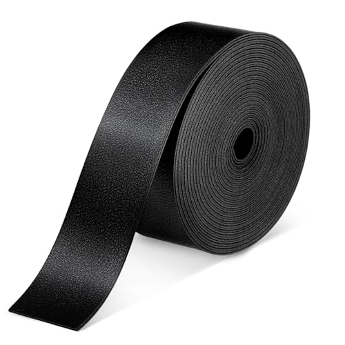 2,5 cm breites Lederband, 305,7 cm lang, flach, für Bastelarbeiten, weiches Kunstleder, für Bastelprojekte, Gürtelwerkzeug (schwarz) von QfwdfcTrenz