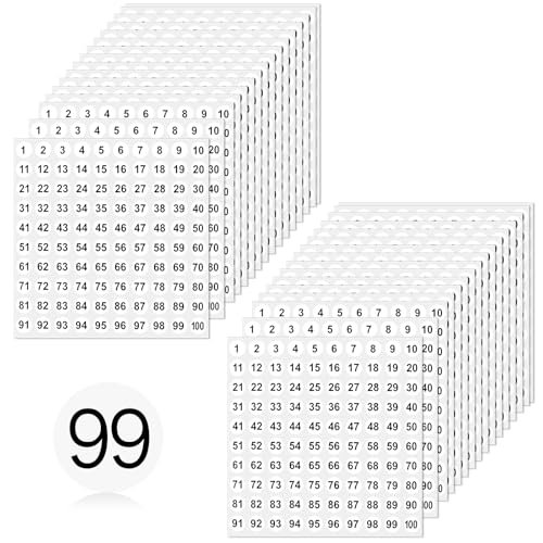 50 Blatt Zahlen Aufkleber 1-100 Vinyl Kleine Runde Etiketten Kleine Aufkleberetiketten Von Langlebige Zahlenetiketten Selbstklebende Zahlenetiketten für Inventarsortierung Aufbewahrungsboxen 50 Blatt Zahlen Aufkleber 1-100 Vinyl Kleine Runde Etiketten Kleine Aufkleberetiketten Von Langlebige Zahlenetiketten Selbstklebende Zahlenetiketten für Inventarsortierung Aufbewahrungsboxen von QfwdfcTrenz