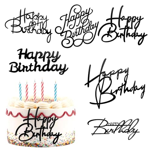 6 Stück Happy Birthday Cake Topper Kuchenaufsätze Seitliche Cake Topper Verschiedene Formen Tortendeko Acryl Kuchen Deko für Geburtstagsparty 6 Stück Happy Birthday Cake Topper Kuchenaufsätze Seitliche Cake Topper Verschiedene Formen Tortendeko Acryl Kuchen Deko für Geburtstagsparty von QfwdfcTrenz