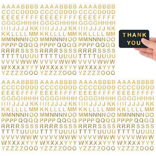 7 Blatt Buchstaben Zahlen Aufkleber Gold-Alphabet Aufkleber Gold Selbstklebende Sticker Buchstaben für DIY Handgemachte Scrapbooking Schilder Grußkarten, Kunsthandwerk von QfwdfcTrenz