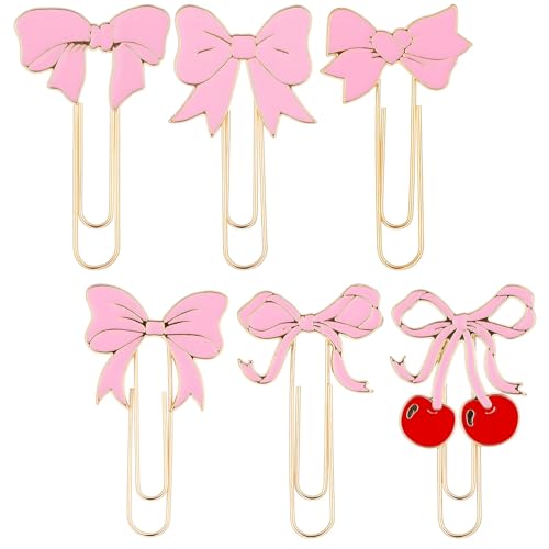 Büroklammern mit rosa Schleife, niedliches Lesezeichen, große Größe, Metall, Büroklammer, adrette Lesezeichen, Planer-Clips für Büro, Heimbedarf, Geschenke, Hochzeitsdekoration, bunte Büroklammern mit rosa Schleife, niedliches Lesezeichen, große Größe, Metall, Büroklammer, adrette Lesezeichen, Planer-Clips für Büro, Heimbedarf, Geschenke, Hochzeitsdekoration, bunte von QfwdfcTrenz