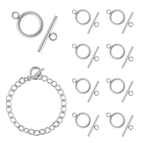 Knebelverschlüsse für Schmuckherstellung, Edelstahl, rund, IQ-Knebelverschlüsse und T-Verschluss, Metallmaterial, Ringknebel, Verbindungsstücke für selbstgemachte Halsketten, Armbänder Knebelverschlüsse für Schmuckherstellung, Edelstahl, rund, IQ-Knebelverschlüsse und T-Verschluss, Metallmaterial, Ringknebel, Verbindungsstücke für selbstgemachte Halsketten, Armbänder von QfwdfcTrenz