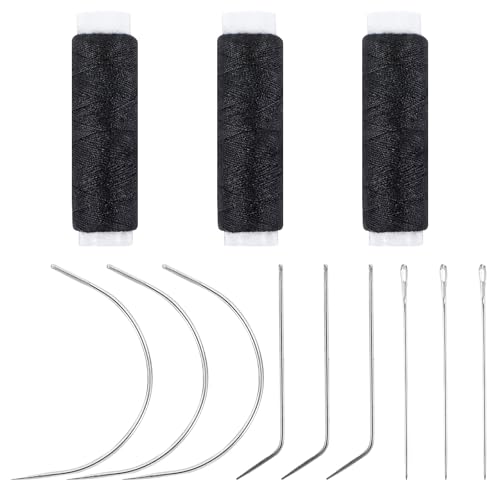 Nadel und Faden Set Professionelle Haarverlängerungswerkzeuge 12 Stück 3 Rollen SchwarzHaarwebgarn 9 Stück Gebogene Nadeln Perückenherstellungür DIY Handnäh Nadel und Faden Set Professionelle Haarverlängerungswerkzeuge 12 Stück 3 Rollen SchwarzHaarwebgarn 9 Stück Gebogene Nadeln Perückenherstellungür DIY Handnäh von QfwdfcTrenz