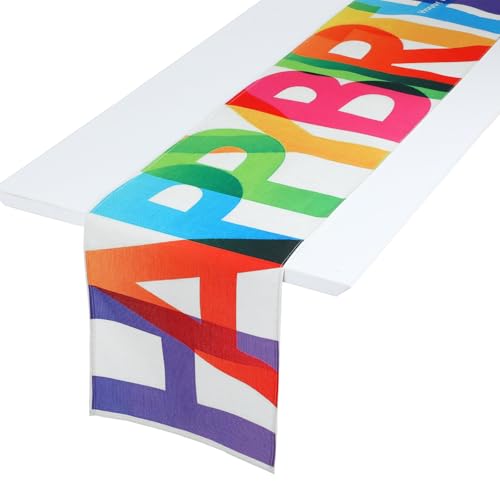 QfwdfcTrenz Tischläufer Geburtstag Happy Birthday Tischläufer 33x183 cm für Party Tischdekoration - Kuchen Tischläufer für Outdoor- und Heimpartys QfwdfcTrenz Tischläufer Geburtstag Happy Birthday Tischläufer 33x183 cm für Party Tischdekoration - Kuchen Tischläufer für Outdoor- und Heimpartys von QfwdfcTrenz