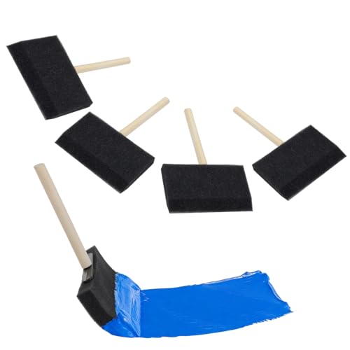 Schaumstoff-Pinsel, Schaumstoff-Pinsel für Lacke, schwarze Schwammbürste mit Holzgriff für Details, Malerei, Beizen, Lacke, große Fläche und Bastelprojekte, 4 Stück von QfwdfcTrenz