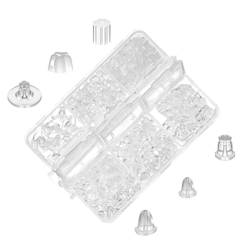 Silikon-Ohrring-Verschlüsse für Ohrstecker, 600 Stück, transparent, weich, Ohrring, Stopper, Silikon-Verschlüsse, Ersatz-Kits für schwere Ohrringe, Ohrstecker, 600 Stück Silikon-Ohrring-Verschlüsse für Ohrstecker, 600 Stück, transparent, weich, Ohrring, Stopper, Silikon-Verschlüsse, Ersatz-Kits für schwere Ohrringe, Ohrstecker, 600 Stück von QfwdfcTrenz