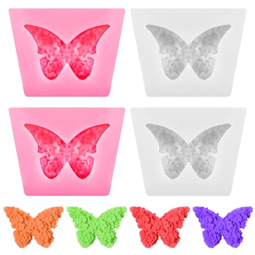 Silikonformen für Blumen, Schmetterlinge, 3D-Schmetterlinge zum Basteln, 3D-Blumen-Schmetterling-Kerzenformen zur Kerzenherstellung, Epoxidharz-Form für selbstgemachte Duftkerzen, Ton, Handwerk, Gips von QfwdfcTrenz