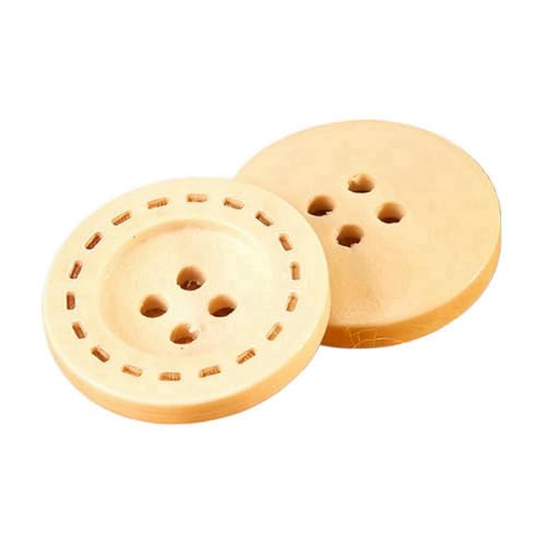 10mm-38mm Holzknopf Männer und Frauen Mantel Holzknopf Kleidung Zubehör, Vier-Loch-Holzfarbe, 10mm-10Stk von Qgsaghty