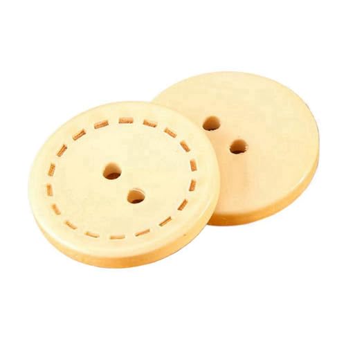 10mm-38mm Holzknopf Männer und Frauen Mantel Holzknopf Kleidung Zubehör, Zwei-Loch-Holzfarbe, 23mm-10Stk von Qgsaghty