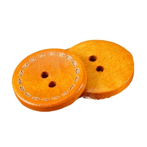 10mm-38mm Holzknopf Männer und Frauen Mantel Holzknopf Kleidung Zubehör, Zwei Löcher-orange, 13mm-10Stk von Qgsaghty