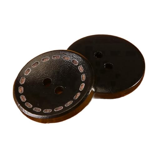 10mm-38mm Holzknopf Männer und Frauen Mantel Holzknopf Kleidung Zubehör, Zwei Löcher-schwarz, 20mm – 10 Stück von Qgsaghty