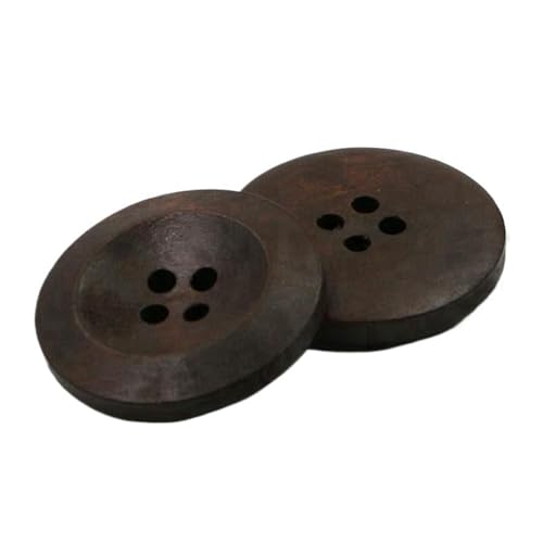 10mm-38mm runde Holzknöpfe Hemdmantelknöpfe Kleidungsknöpfe, Vier Löcher, 4-tiefer Kaffee, 18mm-6Stk von Qgsaghty