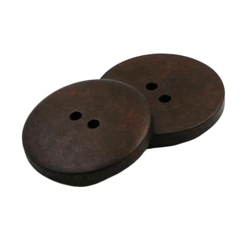 10mm-38mm runde Holzknöpfe Hemdmantelknöpfe Kleidungsknöpfe, Zwei Löcher, 2-tiefer Kaffee, 11,5mm – 10 Stück von Qgsaghty