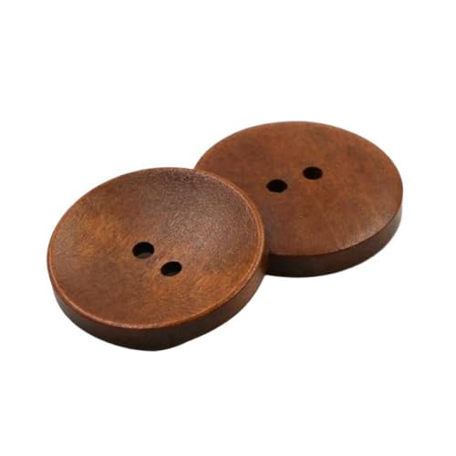 10mm-38mm runde Holzknöpfe Hemdmantelknöpfe Kleidungsknöpfe, Zwei Löcher 1-Licht-Kaffee, 18mm-10Stk von Qgsaghty