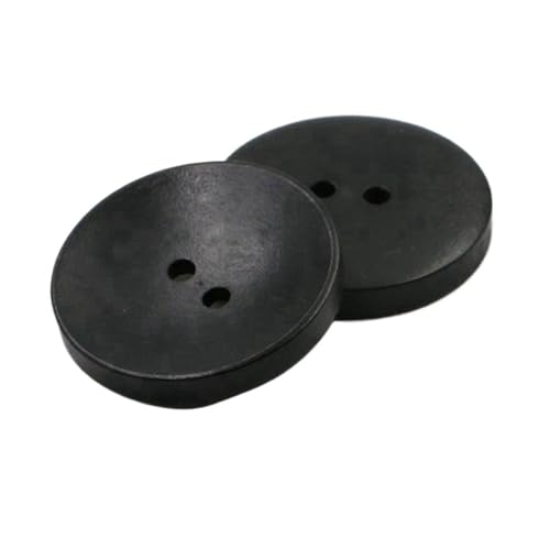 10mm-38mm runde Holzknöpfe Hemdmantelknöpfe Kleidungsknöpfe, Zwei Löcher 1-schwarz, 15mm-20Stk von Qgsaghty