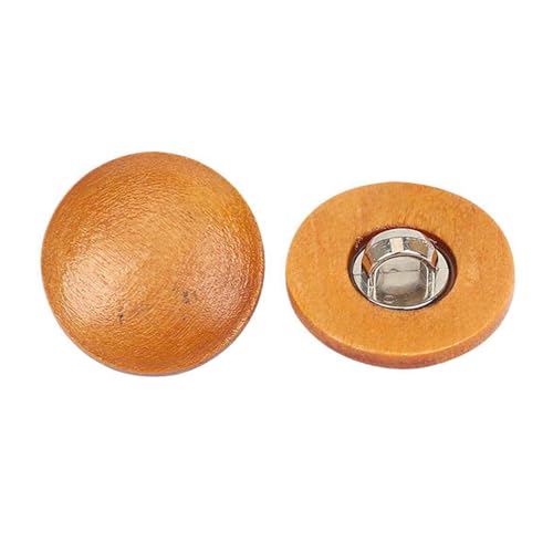 11,5mm/15mm Holzknöpfe, Hemd, Mantel, runder handgenähter Holzknopf, Leichter Kaffee, 15mm-6Stk von Qgsaghty
