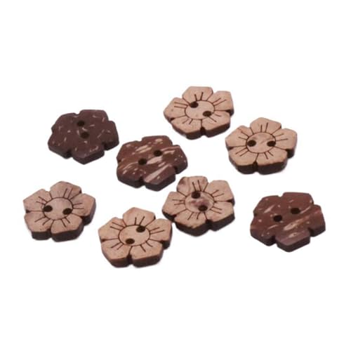 15mm/18mm/20mm/23mm/25mm/28mm Kleiderknopf Blumenknopf Runder Holzknopf, Sonnenblume, 15mm – 10 Stück von Qgsaghty