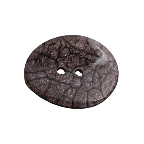 27mm x 20mm/34mm x 26mm/43mm x 34mm Unregelmäßige Harzknöpfe mit zwei Löchern, Kaffee, 27mm x 20mm, 5 Stück von Qgsaghty