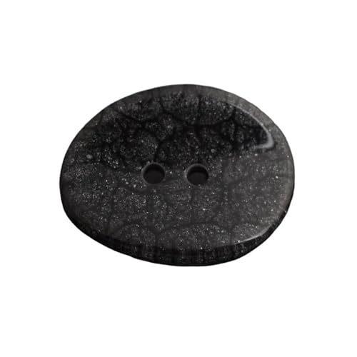 27mm x 20mm/34mm x 26mm/43mm x 34mm Unregelmäßige Harzknöpfe mit zwei Löchern, Schwarz, 43mm x 34mm, 5 Stück von Qgsaghty