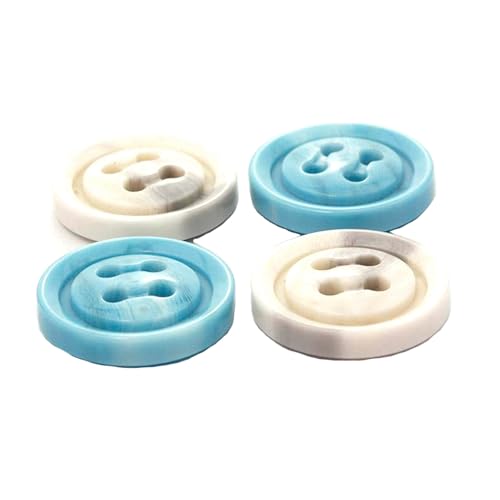 30mm großer weiß/blauer Harzknopf, Weiß, 20mm 6 Stück von Qgsaghty