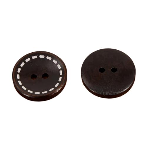 9mm-25mm runder Holzknopf-Mantelknopf, 1 Zwei Löcher tiefer Kaffee, 12,5mm – 10 Stück von Qgsaghty