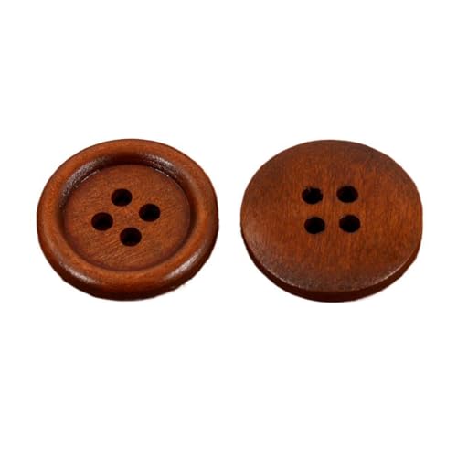9mm-25mm runder Holzknopf-Mantelknopf, 2 Fine Edge-Braun, 12,5mm – 10 Stück von Qgsaghty