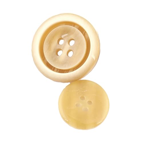 Harz-Kleidungsknopf mit vier Löchern, Beige, 30mm 5 Stück von Qgsaghty