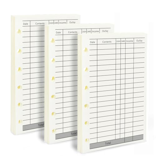 (Set mit 270 Blatt) A7 Finanzen Nachfüllpapier, Mini Binder Nachfüllungen, 6-Loch Loseblattpapier für A7 Budget Planner Journals Notebook von Qhcausuk