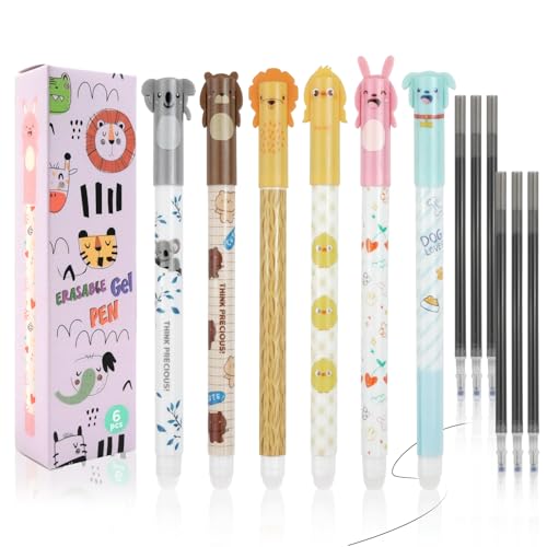 6 Stück Radierbarer Kugelschreiber,0,5mm Gelschreiber Radierbar mit Schwarzer Thermoempfindlicher Radiertinte,Tintenroller Erasable Pen für Kinder Geschenk, Radierbaren Gelstifte mit 6 Ersatzminen 6 Stück Radierbarer Kugelschreiber,0,5mm Gelschreiber Radierbar mit Schwarzer Thermoempfindlicher Radiertinte,Tintenroller Erasable Pen für Kinder Geschenk, Radierbaren Gelstifte mit 6 Ersatzminen von Qhpbuy