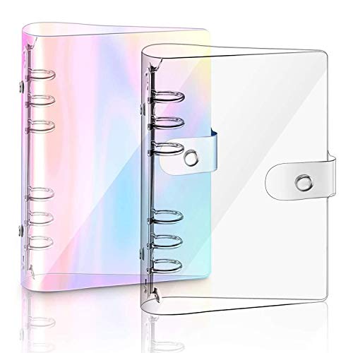 Qhpnunhq Notizbuchordner aus weichem PVC, A5, 2-teilig, Notizbucheinband aus weichem PVC, transparent, Ordner für persönlichen Planer mit losen Blättern Qhpnunhq Notizbuchordner aus weichem PVC, A5, 2-teilig, Notizbucheinband aus weichem PVC, transparent, Ordner für persönlichen Planer mit losen Blättern von Qhpnunhq