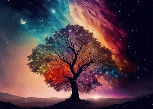 QiHon Diamond Painting Set für Erwachsene DIY 5D Diamant Painting Bilder Himmel Mond Baum Malen nach Zahlen Diamant Malerei Set für Anfänger Kinder für Home Wall Decor 30x40cn von QiHon