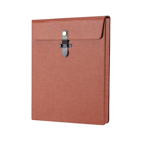 QiXin Dicker Aktenordner aus PU-Leder, mit Schnappverschluss, verdickter wichtiger Dokumentenmappe, Dokumenten-Organizer, Laptop-Hülle, Notebook-Hülle, Ledermappe, A4-Umschläge, Aktenordner von QiXin