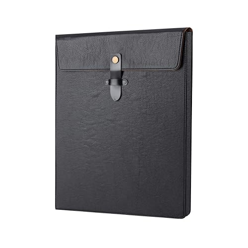 QiXin Dicker Aktenordner aus braunem PU-Leder, Schnappverschluss, Dokumenten-Organizer, Laptop-Hülle, Notebook-Hülle, Ledermappe, A4-Umschläge, Aktenordner QiXin Dicker Aktenordner aus braunem PU-Leder, Schnappverschluss, Dokumenten-Organizer, Laptop-Hülle, Notebook-Hülle, Ledermappe, A4-Umschläge, Aktenordner von QiXin