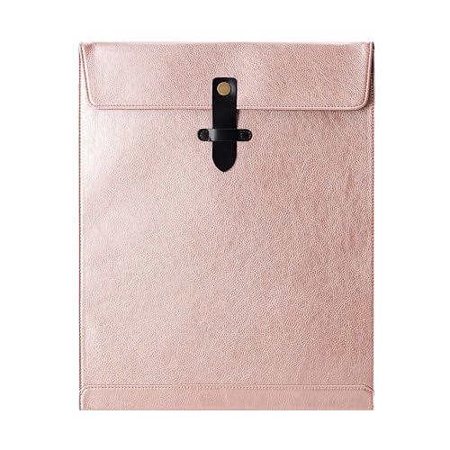 QiXin Dokumentenmappe aus PU-Leder, mit Schnappverschluss, Dokumenten-Organizer, Laptop-Hülle, Notebook-Hülle, Ledermappe, A4-Umschläge, Aktenordner von QiXin