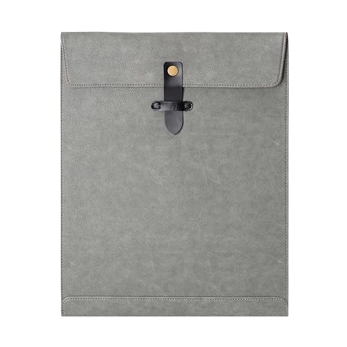 QiXin Graue PU-Leder-Aktenordner, Schnappverschluss, Dokumenten-Organizer, Laptop-Hülle, Notebook-Hülle, Ledermappe, A4-Umschläge, Aktenordner QiXin Graue PU-Leder-Aktenordner, Schnappverschluss, Dokumenten-Organizer, Laptop-Hülle, Notebook-Hülle, Ledermappe, A4-Umschläge, Aktenordner von QiXin