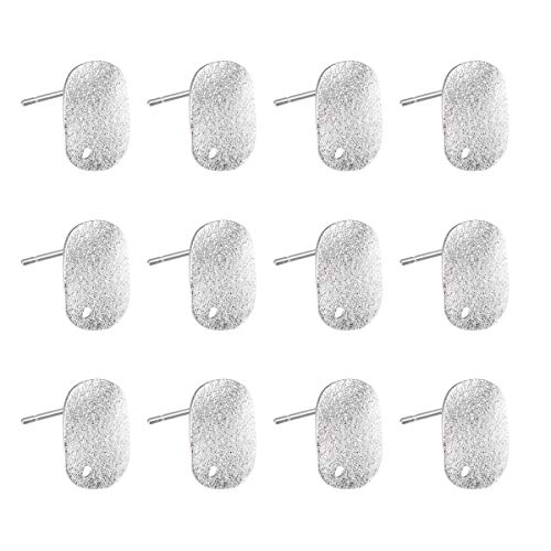 20 Stück Damen-Ohrringpfosten mit Löchern, rund, blanko, Legierung, flache Ohrpolster, Ohrringherstellung, Zubehör für Erwachsene, Ohrkomponenten, Schmuck, Dekoration, Silber von QianShi