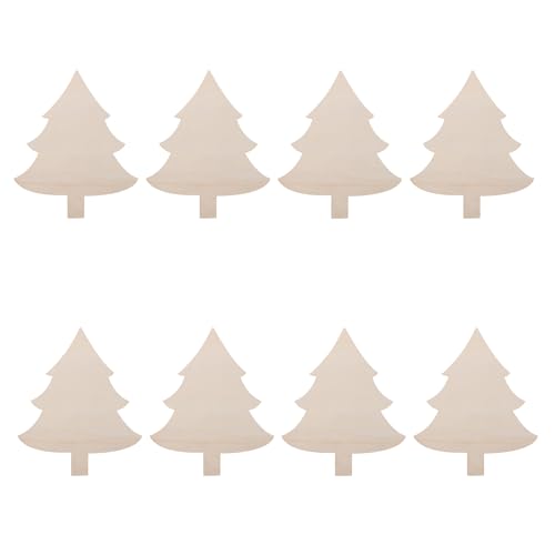 8 Stück unlackierte Weihnachtsbaum-Ausschnitte aus Holz, Ornamente zum Bemalen, rustikale Blanko-Stücke, Holzscheiben für Tafelaufsätze, Basteln, Malerei, Bauernhaus, Weihnachten, Hochzeit, Urlaub von QianShi